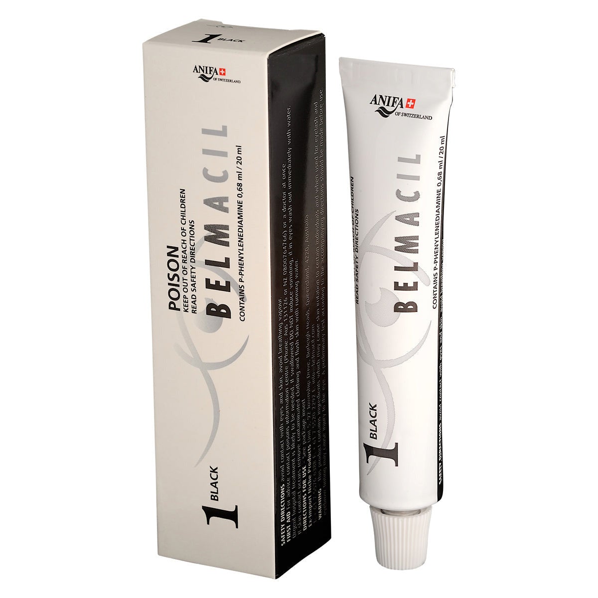 Belmacil Eyelash & Eyebrow Colour Tint - Lash, Brow Tinting #1 Black 20ml