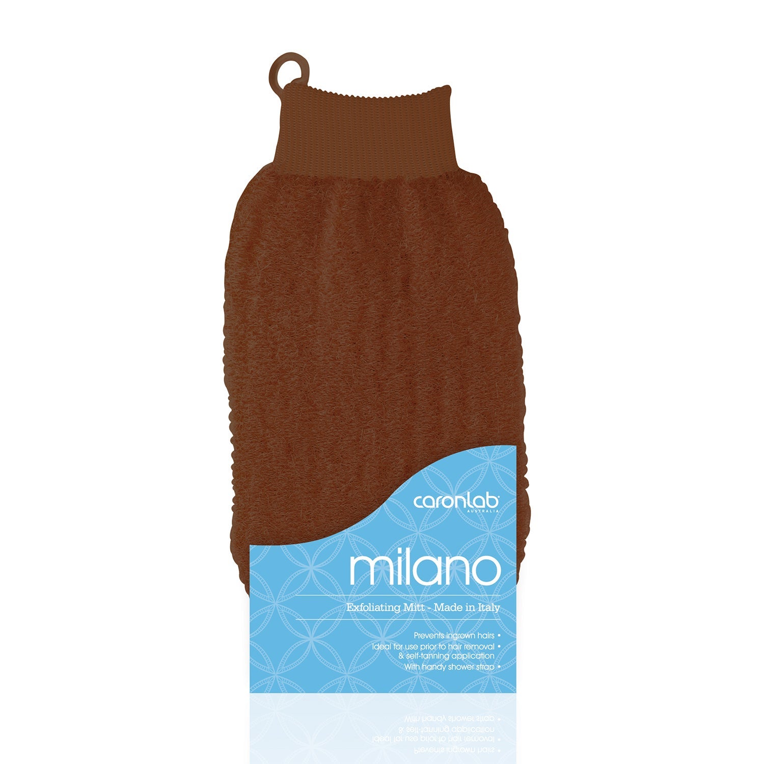 Caronlab Milano Body Exfoliating Massage Glove Mitt Brown
