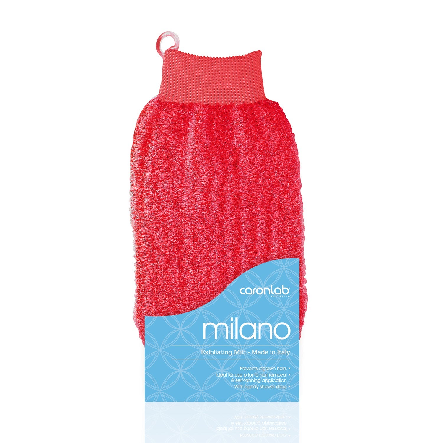 Caronlab Milano Body Exfoliating Massage Glove Mitt Red