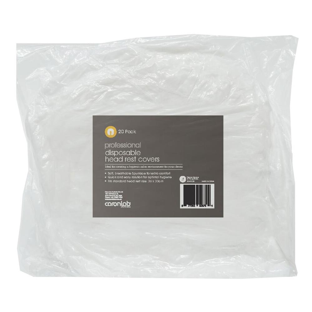 Caronlab Professional Disposable Head Rest Cover - Size 36 x 33cm (20 Pack)