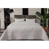 Luxury Quilted Embossed Bedspread/Coverlet Queen/King Size White/Black