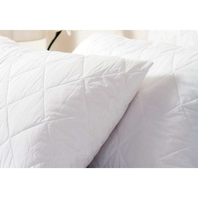 Pair of Quilted Cotton Covered King Pillow Protector - 50 x 90cm