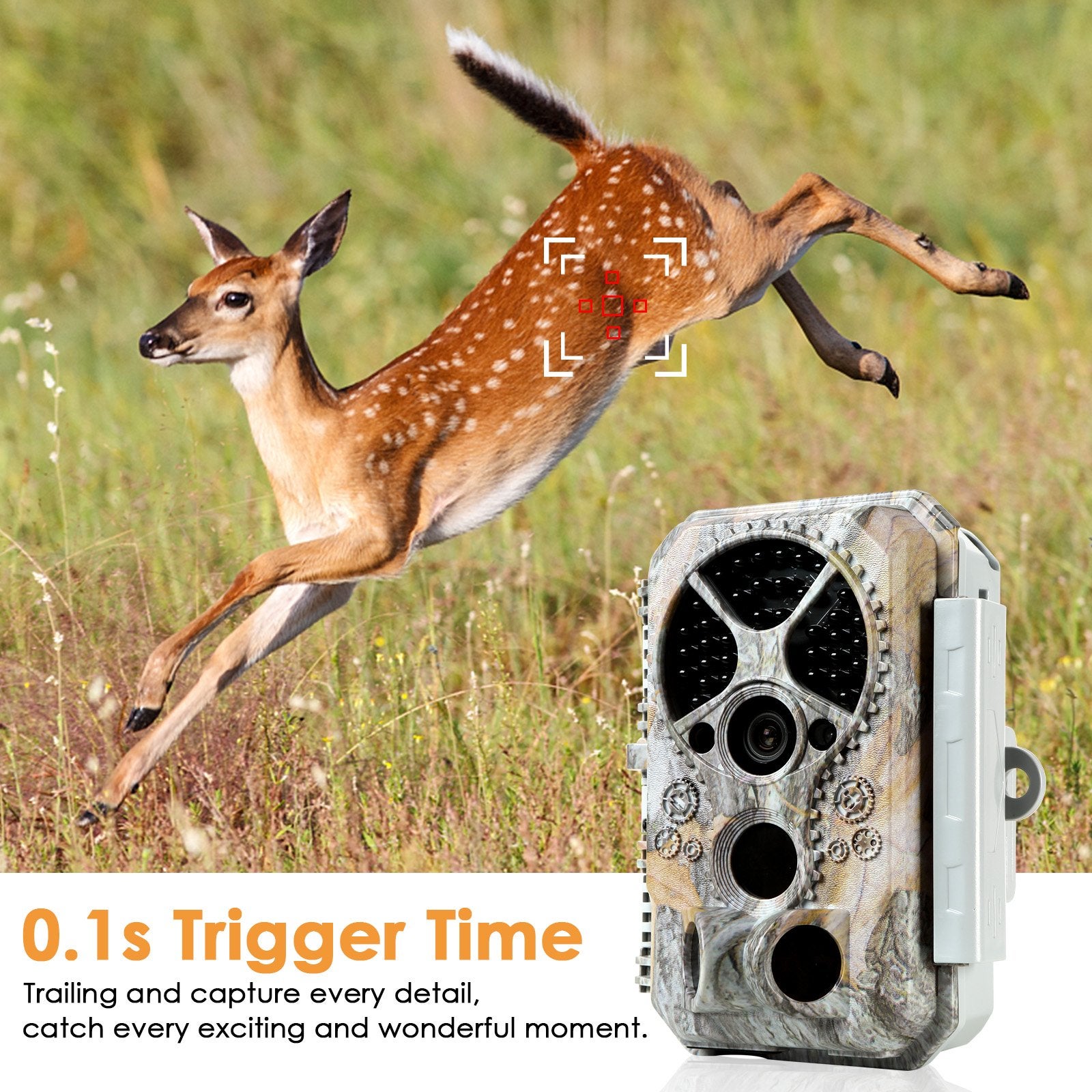 2 Pack 1080P Hunting Camera 0.5s Trigger 2.4" LCD Animal Wildlife Trail Camera 