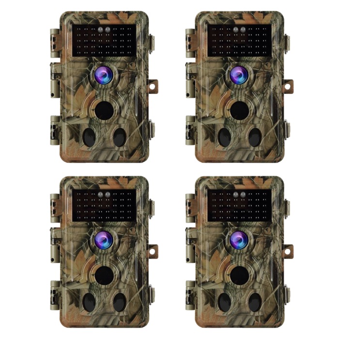 4Pack Stealth Game Trail Cameras for Hunting & Home Security 24MP 2304x1296P No Flash Infrared