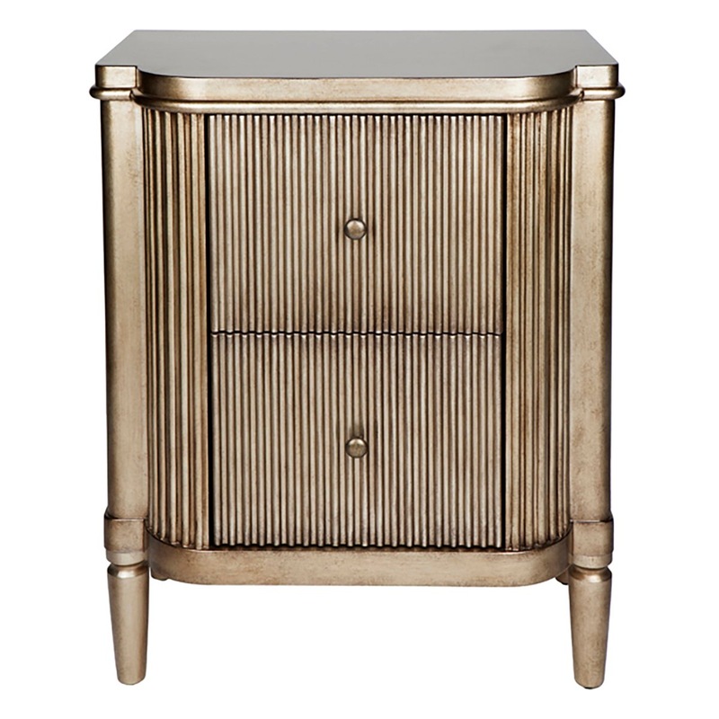Buy Arielle Bedside Table Antique Gold MyDeal