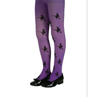 Glitter Witch Purple Tights for Kids
