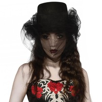 Heart Of Darkness Top Hat with Veil for Adults