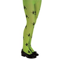 Glitter Witch Green Tights for Kids