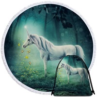 A Fairy Tale Unicorn Beach Towel
