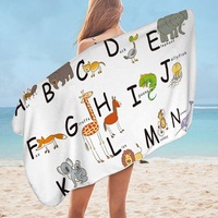 ABC Alphabet Kids Characters Microfiber Beach Towel