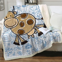 Adorable Kids Drawing of a Cow Throw Blanket