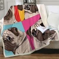 Adorable Pug Throw Blanket