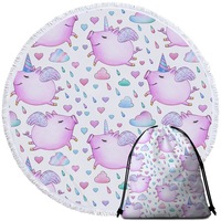 Adorable Unicorn Pigs Beach Towel