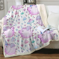 Adorable Unicorn Pigs Throw Blanket