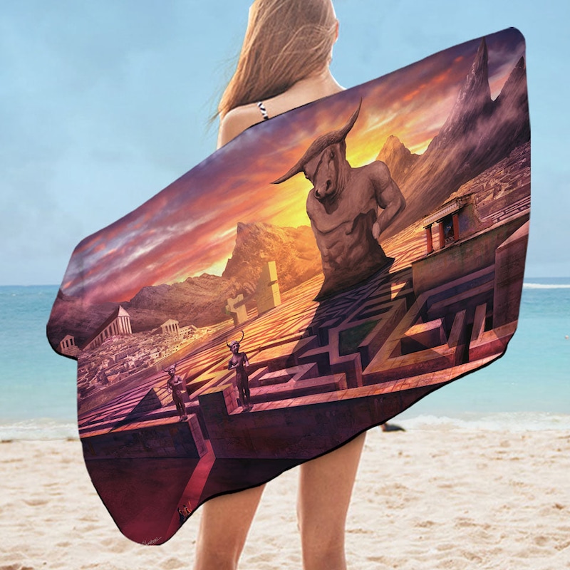 Buy Ancient Fantasy Temple And City Microfiber Beach Towel Mydeal