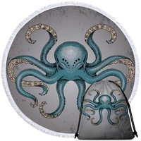Angry Octopus Beach Towel