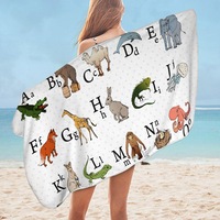 Animal Alphabet Kids Design Microfiber Beach Towel