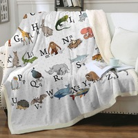 Animal Alphabet Kids Design Throw Blanket