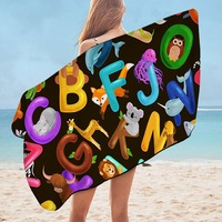 Animal Alphabet Mix for Kids Microfiber Beach Towel
