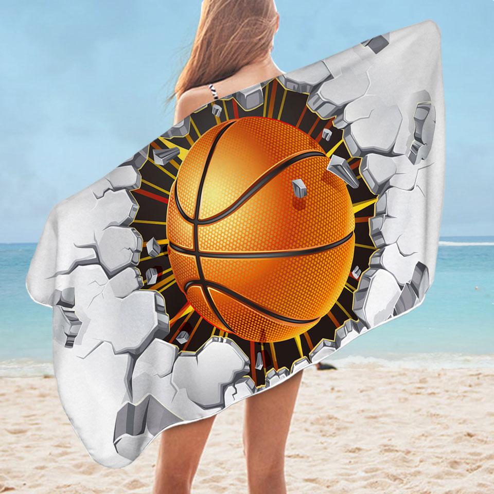 Basketball Microfiber Beach Towel