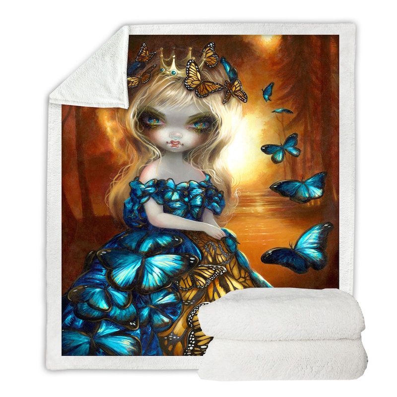 Buy Beautiful Monarch And Blue Morpho Butterflies Queen Throw Blanket 