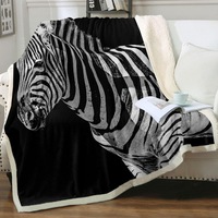 Black and White Wild Zebra Throw Blanket