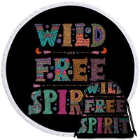 Black Background Wild Free Spirit Beach Towel