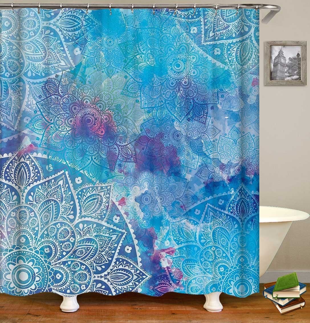 Bluish Mandala Shower Curtain