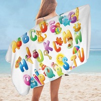Cartoon Alphabet for Kids Microfiber Beach Towel