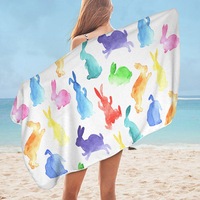 Colorful Bunnies for Kids Microfiber Beach Towel