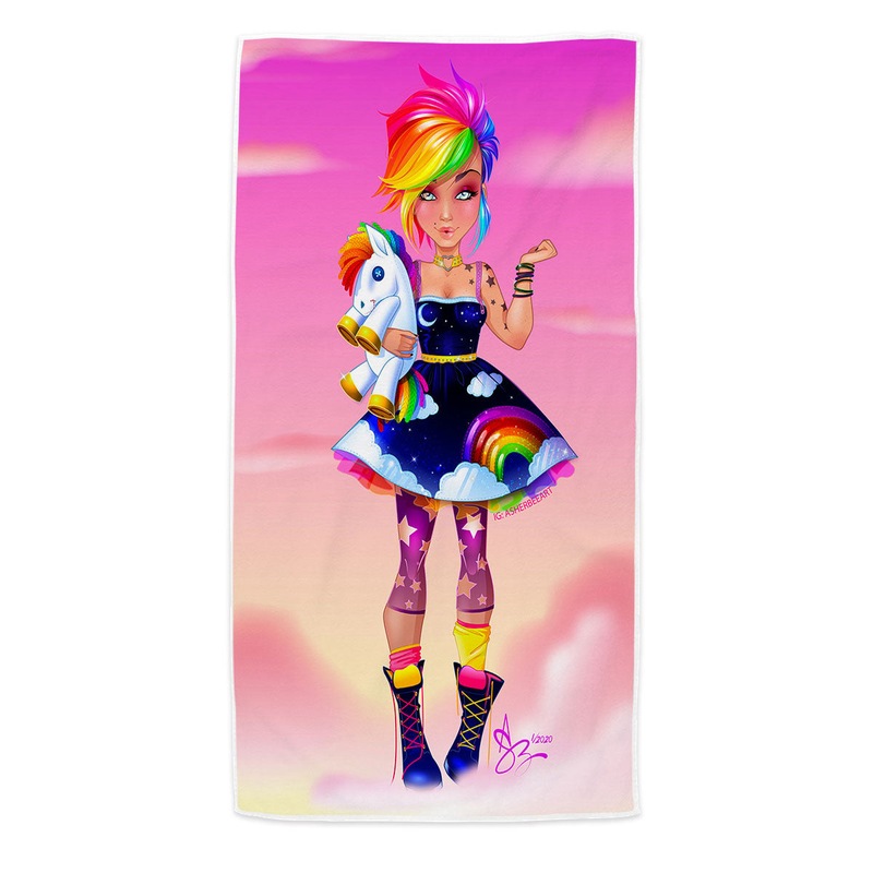 Buy Colorful Girl Rainbow Punk Beach Towels Medium Large Extra Large 