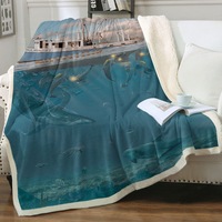 Cool Fiction Ocean Art Rage of the Dolphin Throw Blanket
