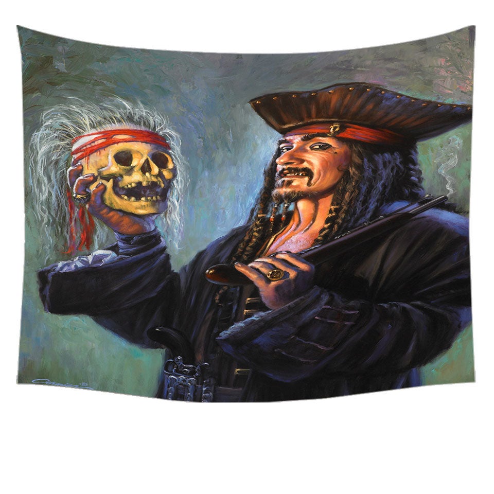 Buy Cool Pirate Captain Painting Blackbeards Trophy Tapestry MyDeal   Cool Pirate Captain Painting Blackbeards Trophy Tapestry 9815578 00 