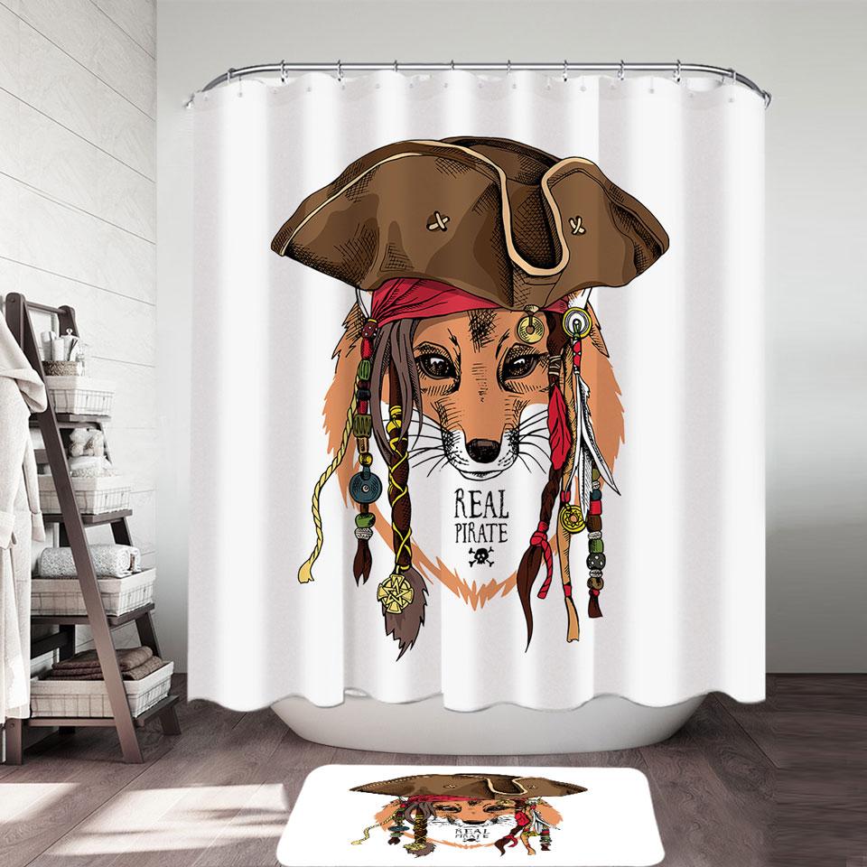 Cool Pirate Fox Shower Curtain