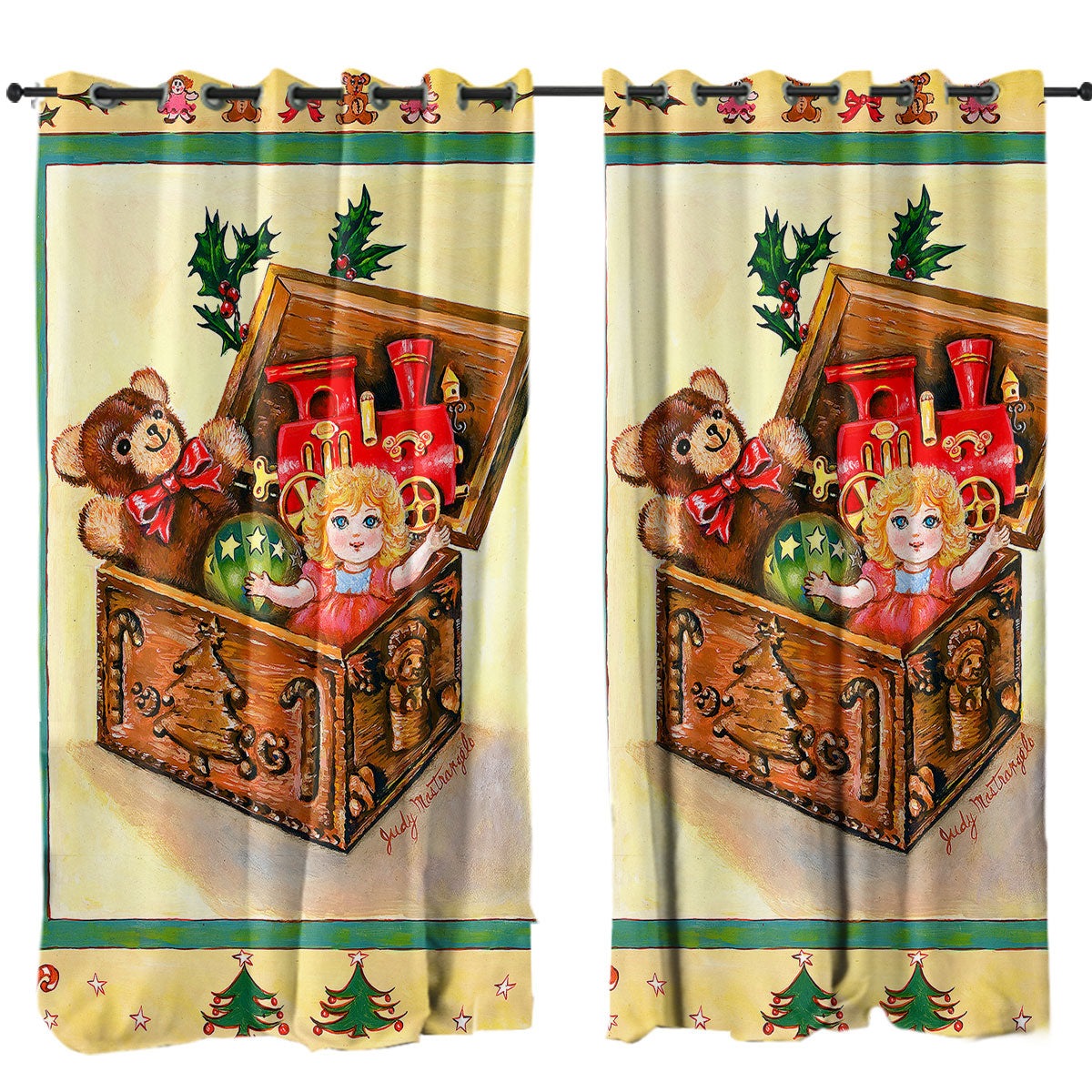 Buy Cool Vintage Art for Kids the Toy Box Painting Curtain - Single ...