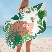 Cute Hedgehog for Kids Microfiber Beach Towel