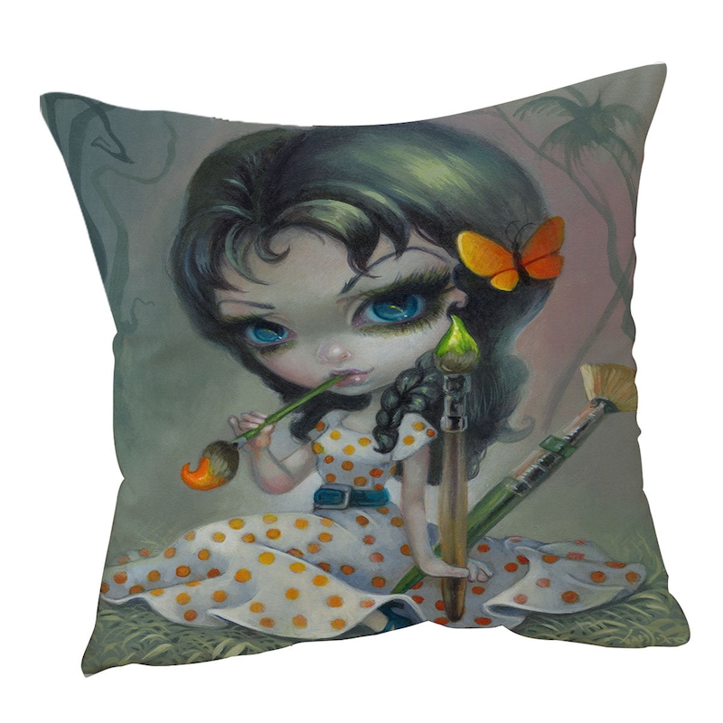 Buy Cute Kids Art Adorable Little Painting Pixie Cushion Cover - MyDeal