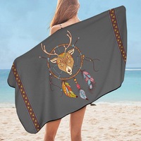 Cute Native Deer Dream Catcher for Kids Microfiber Beach Towel