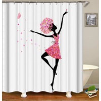 Dancing Flower Girl Shower Curtain