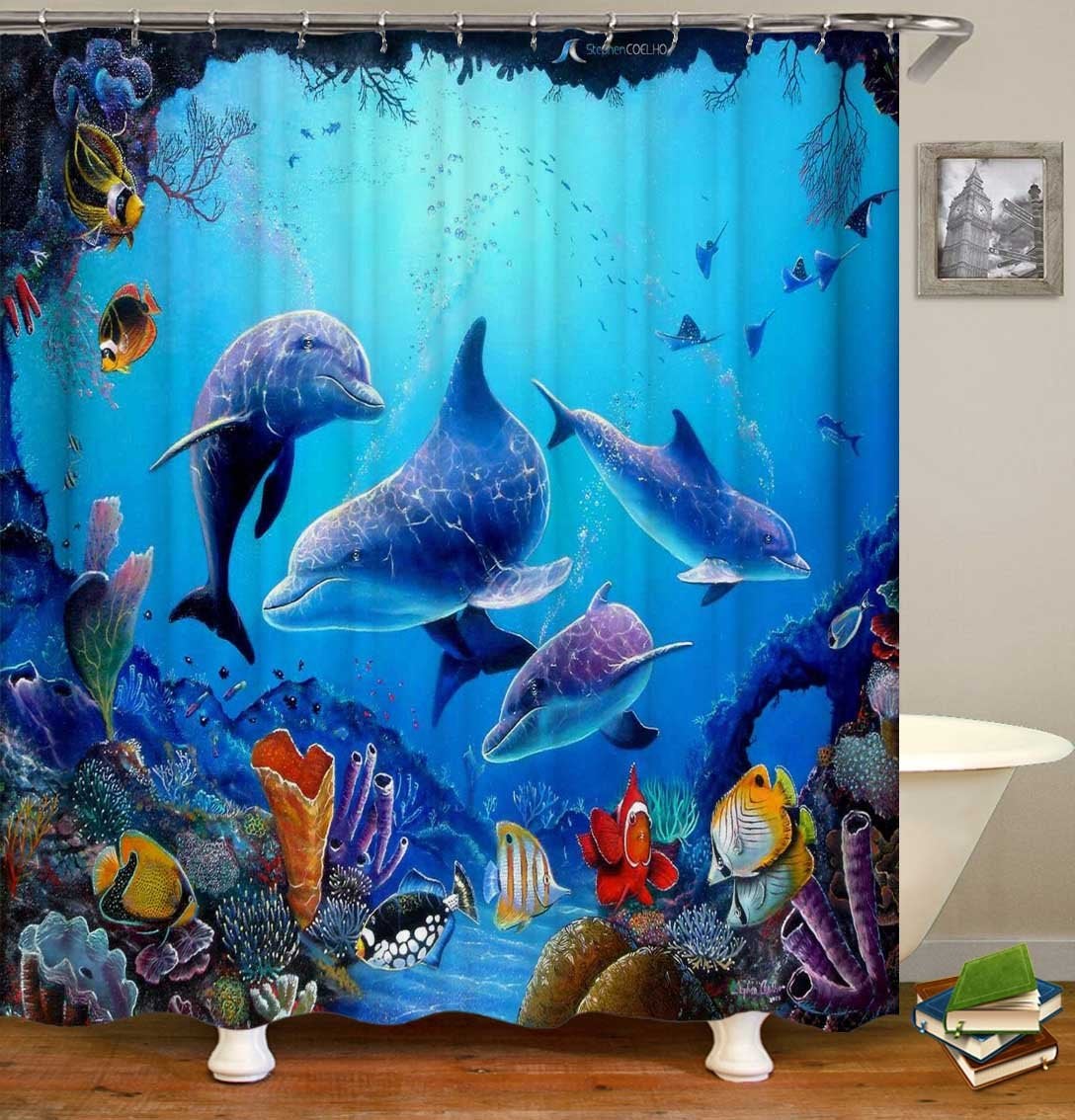 Dolphin Reef Shower Curtain