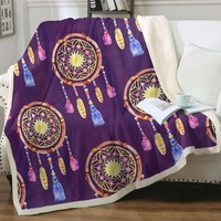 Dream Catchers over Purple Throw Blanket