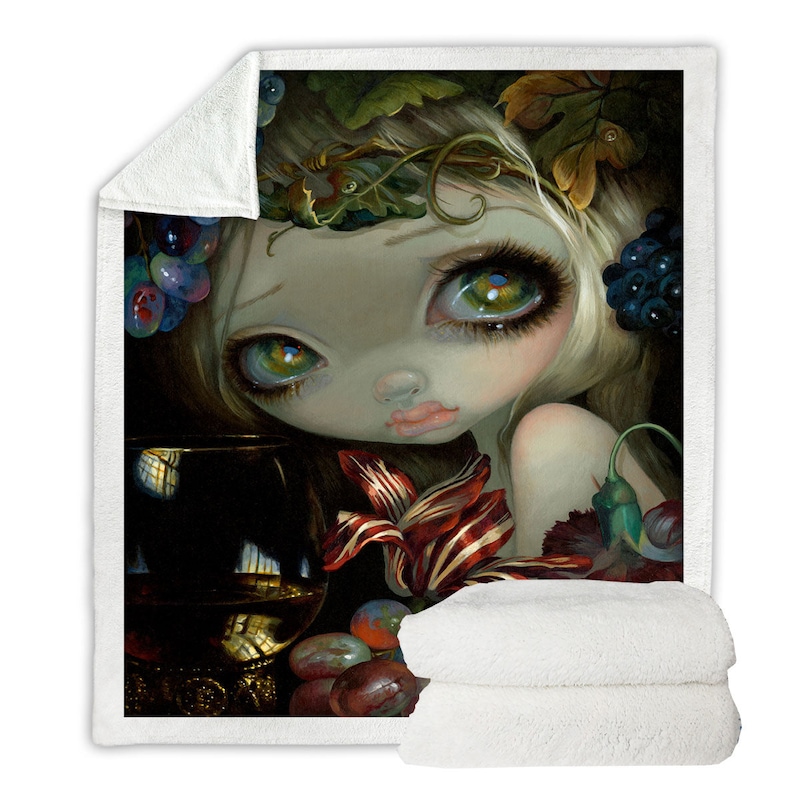 Buy Fine Art Painting Girl and Wine glass Throw Blanket - MyDeal