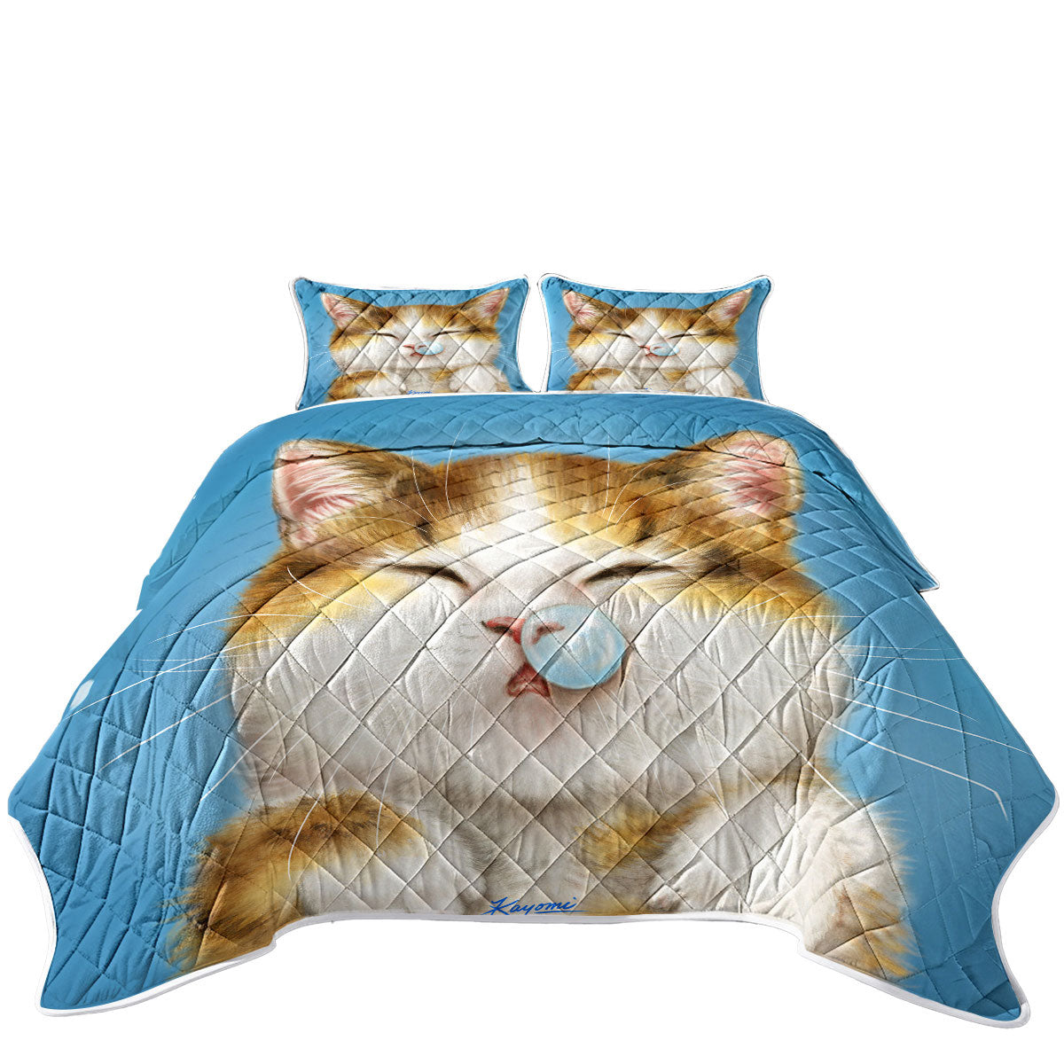 Buy Funny Drawings for Kids Cute Sleepy Kitty Cat Coverlet MyDeal