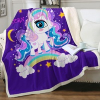 Girlish Little Unicorn Throw Blanket