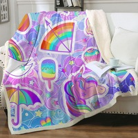 Girly Pack Colorful Rainbow Throw Blanket