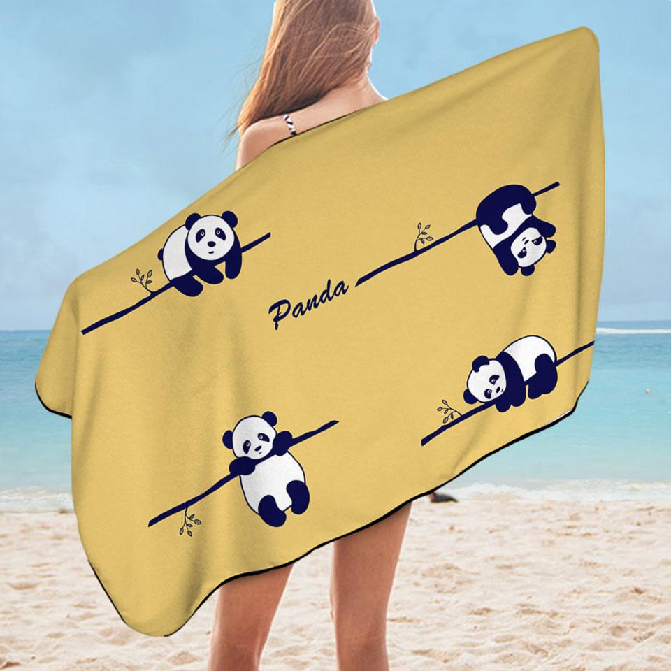 Hanging Panda Microfiber Beach Towel
