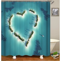 Heart Shape Ocean's Sky View Shower Curtain