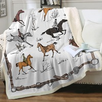 Horse Riding Pattern Throw Blanket