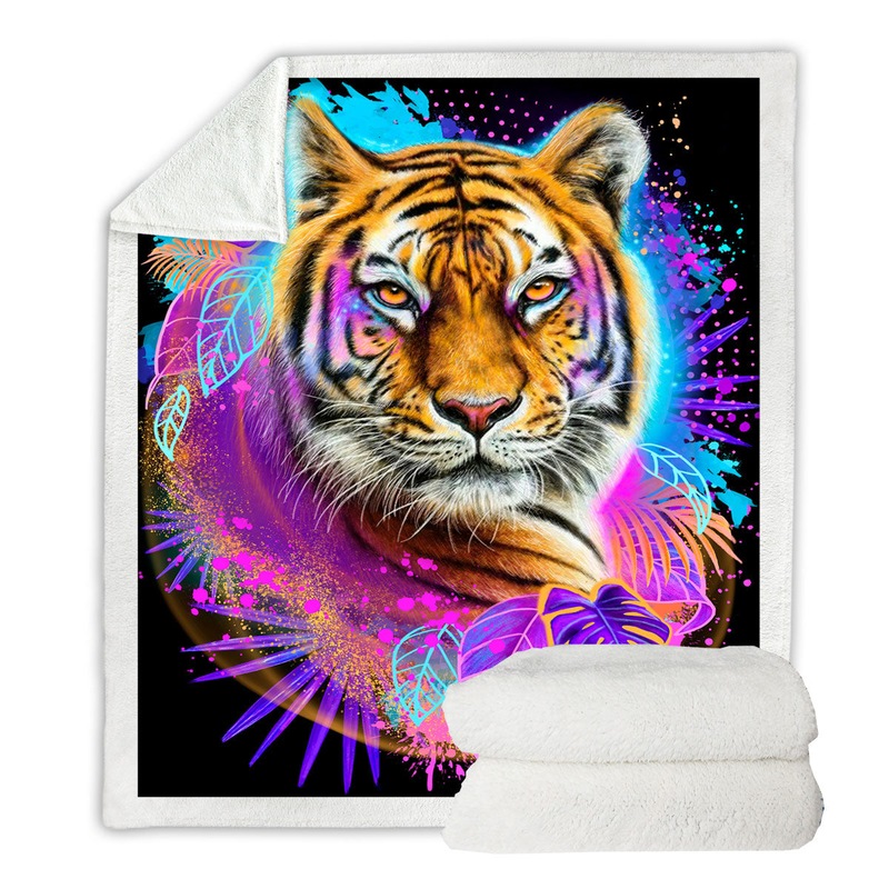 Buy Jungle Animals Art Tiger Spirit Throw Blanket MyDeal