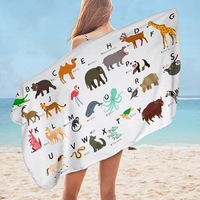 Kids Alphabet Animals Names Microfiber Beach Towel